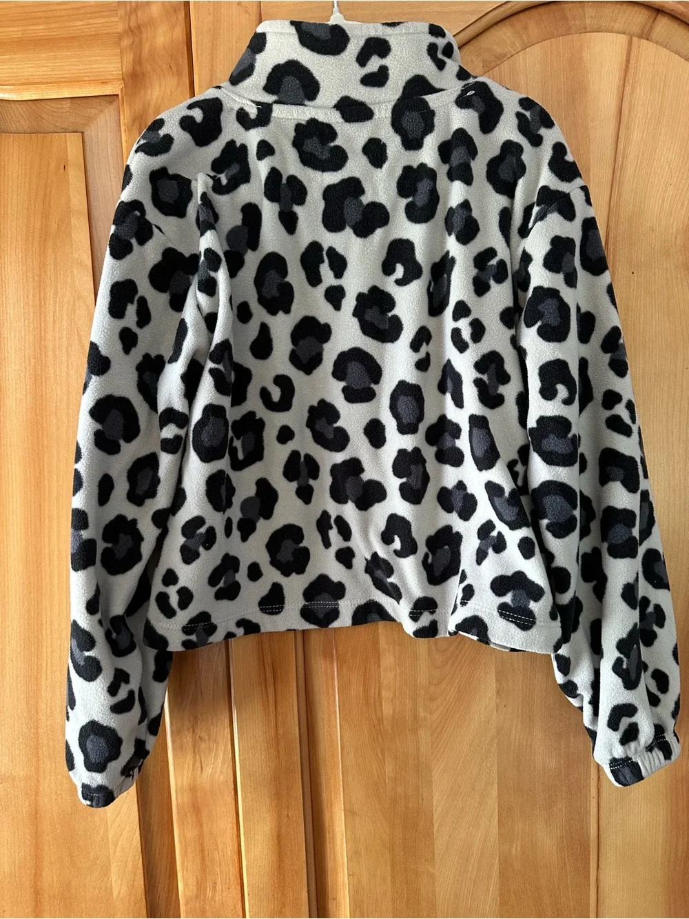 The Children's Place White and Black Leopard Print Fleece Pullover